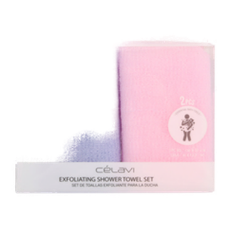 2Pk Shower Skin Towel Set Asst Color In Box