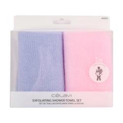 2Pk Shower Skin Towel Set Asst Color In Box