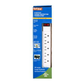 Electric Power Strip 6 Outlets Ul #Tuff Built #3412