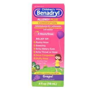 Childre'S Benadryl Allergy Plus 4Oz