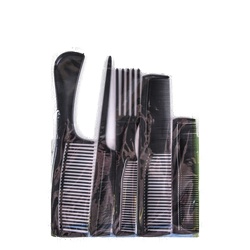 Hair Comb 5Pc Set Asst Size Black