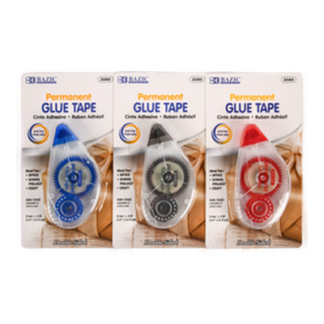 Bazic Glue Tape 1Pc Permanent 3 Asst Color