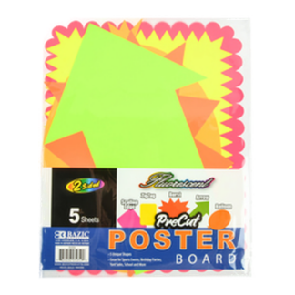 Bazic Poster Board Pre-Cut Shapes 5Pc Set