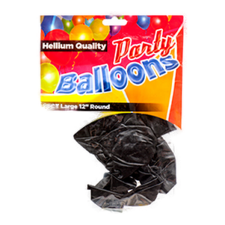 Balloon Standard Black 12" 10Ct