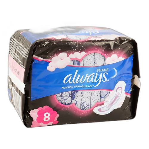 Always Maxi Pads Nocturna Suave 8 Ct