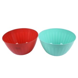 Plastic Bowl 11"X6" Red & Aqua Color Asst