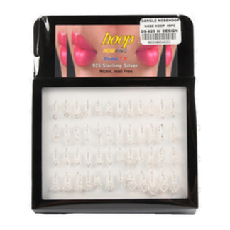 Nosering Hoop Silver W/ Dangle Asst