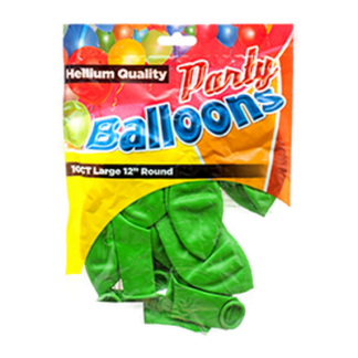 Balloon Standard Green 12" 10Ct