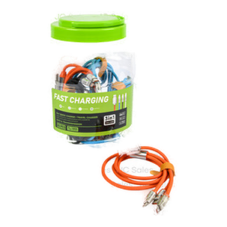 Charging Cable 3In1 Fast Charge Asst Clr In Jar