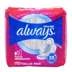 Always Maxi Pad Sedasec  W/Wings 10 Ct