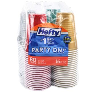 Hefty Plastic Cup 16 Oz 80Ct 4 Color Asst