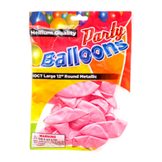 Balloon Metallic Pink 12" 10Ct