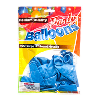 Balloon Metallic Blue 12" 10Ct