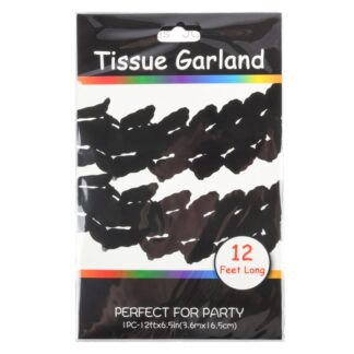 Tissue Garland 12Ft Black