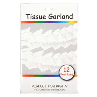 Tissue Garland 12Ft White