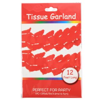 Tissue Garland 12Ft Red