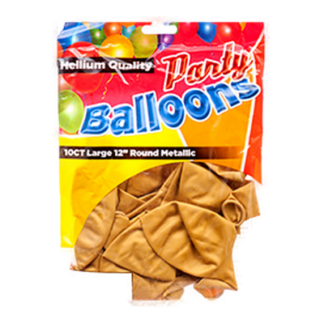 Balloon Metallic Gold 12" 10Ct