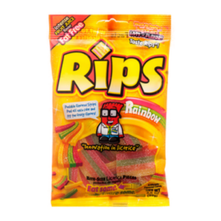 Rips Sour Candy 3.5Oz Rainbow Peelable Pieces