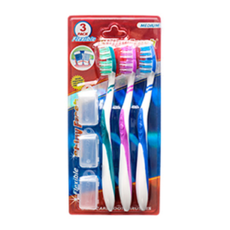 Shiny Fresh Toothbrush Flexible 3 Pk W/ Covers