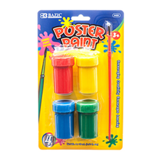 Bazic Poster Paint 4 Color W/Brush