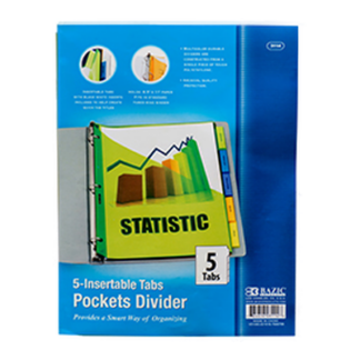 Bazic Divider 5 Tab 3 Ring W/ Pocket