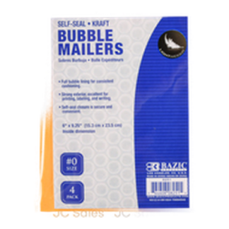 Bazic Clasp Envelope 4Pc 6"X9.25" Bubble Mailer #5002