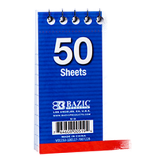 Bazic Index Card 3X5" 50Ct Ruled W/Top Spiral #519