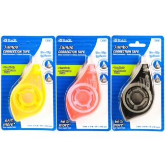 Bazic Correction Tape Jumbo Asst Color 10.9 Yrd