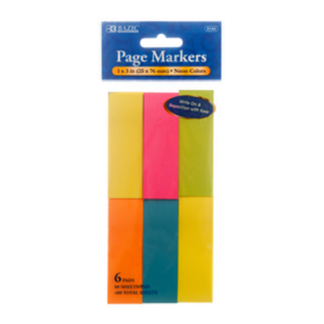 Bazic Note Post It 6Pc Neon  Asst Clr #5142