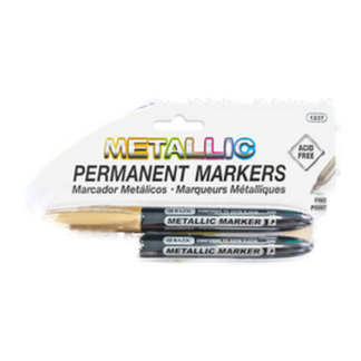Bazic Marker 2Pc Metallic Gold & Silver #1237