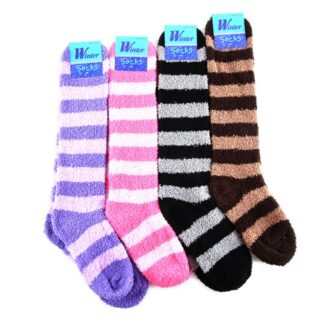 Hw Socks Knee High Stripe Dsgn Asst Clr #So105