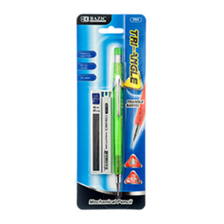 Bazic Pencil Mechanical 0.7Mm Triangle Dsgn Asst Clr #751