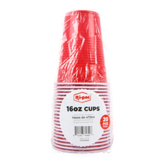 Plastic Cup Red 20Ct 16 Oz