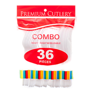 Plastic Cutlery Combo 36 Ct White Color