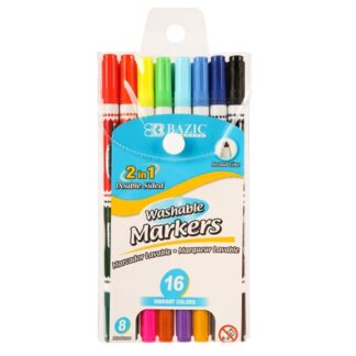 Bazic Markers 8 Pc Washable Double Sided