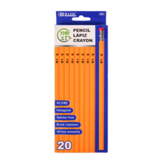Bazic Pencil #2 20Ct W/Eraser Hb