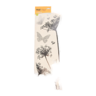 Wall Sticker Butterfly & Floral 6X18.25"
