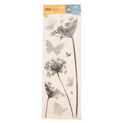 Wall Sticker Butterfly & Floral 6X18.25"