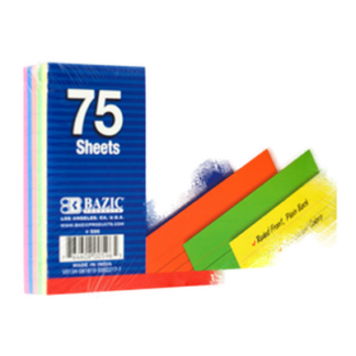 Bazic Index Card Ruled 3X5 75Ct Fluorescent Color