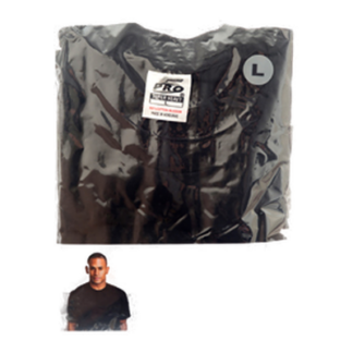 T-Shirt Men Lg Super Heavy Black 1Pc