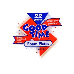 Good Time Foam Plate Round 8.75" White 22 Ct