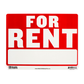 Bazic Sign "For Rent" 9 X 12"