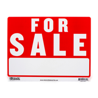 Bazic Sign "For Sale" 9 X 12"