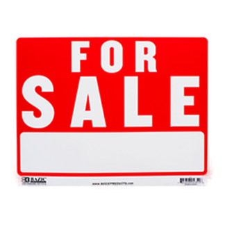 Bazic Sign "For Sale" 12 X 16"