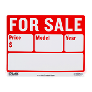 Bazic Sign "For Sale" 12 X 16" 2 Lines