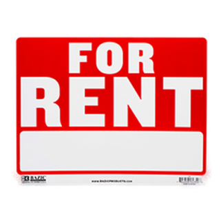 Bazic Sign "For Rent" 12 X 16"