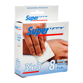 Superband Sterile Pads 8Ct 3X3