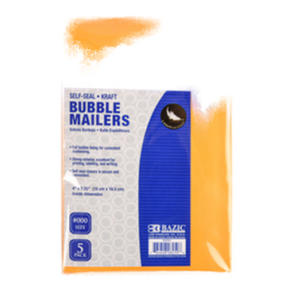 Bazic Clasp Envelope 5Pc 4" X 7.25" Bubble Mailer