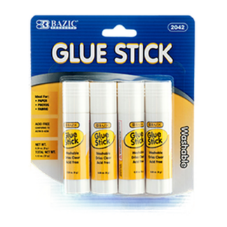 Bazic Glue Stick 4Pc Washable #2042