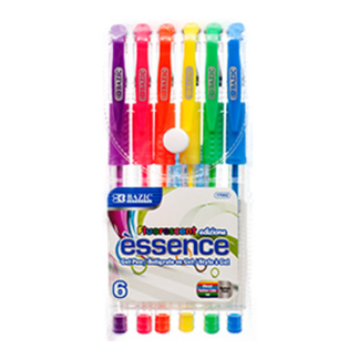Bazic Pen Gel Ink 6Pc Fruit Scent 4 Asst Clr #17052